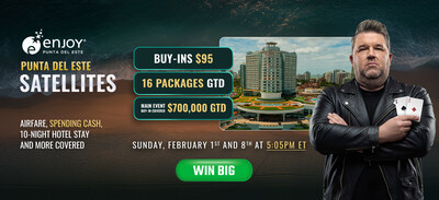 ACR Poker Gives Players a Shot to Qualify Online for $700,000 GTD Enjoy Poker Series Main Event This February in Uruguay